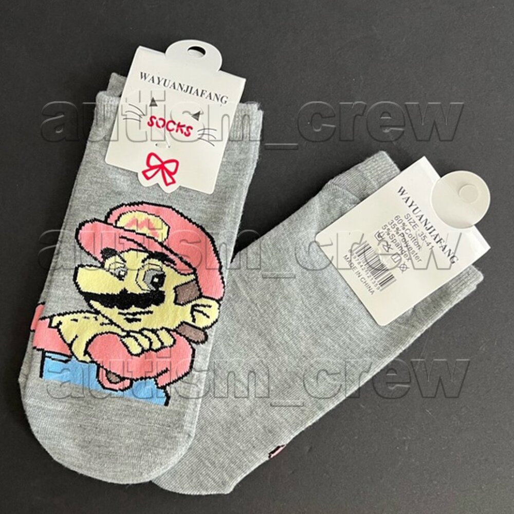 4/$12 💥🆕 Mario Bros. Adult Themed Character No Show Socks | 4391